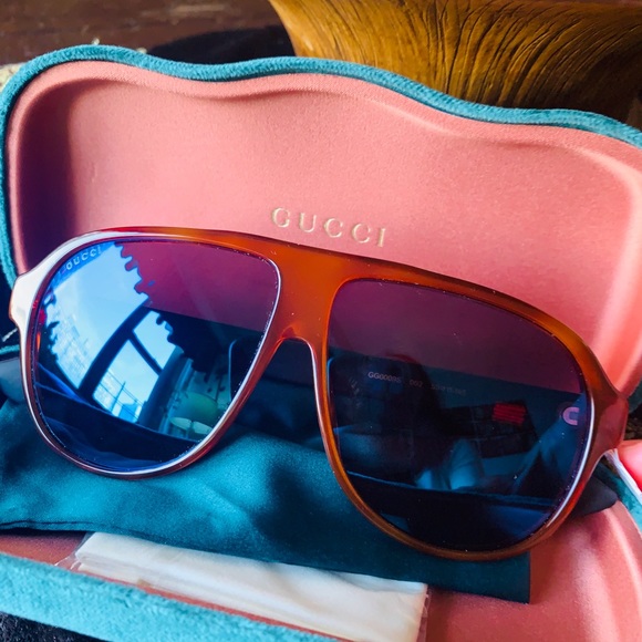 Authentic GUCCI 59mmPilot Acetate logo sunglasses - Picture 5 of 14